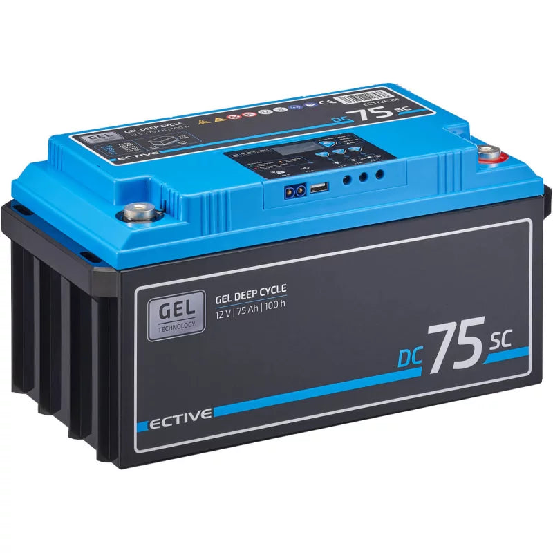 DC 75SC GEL Deep Cycle mit PWM-Ladegerät u. LCD-Anzeige 75Ah