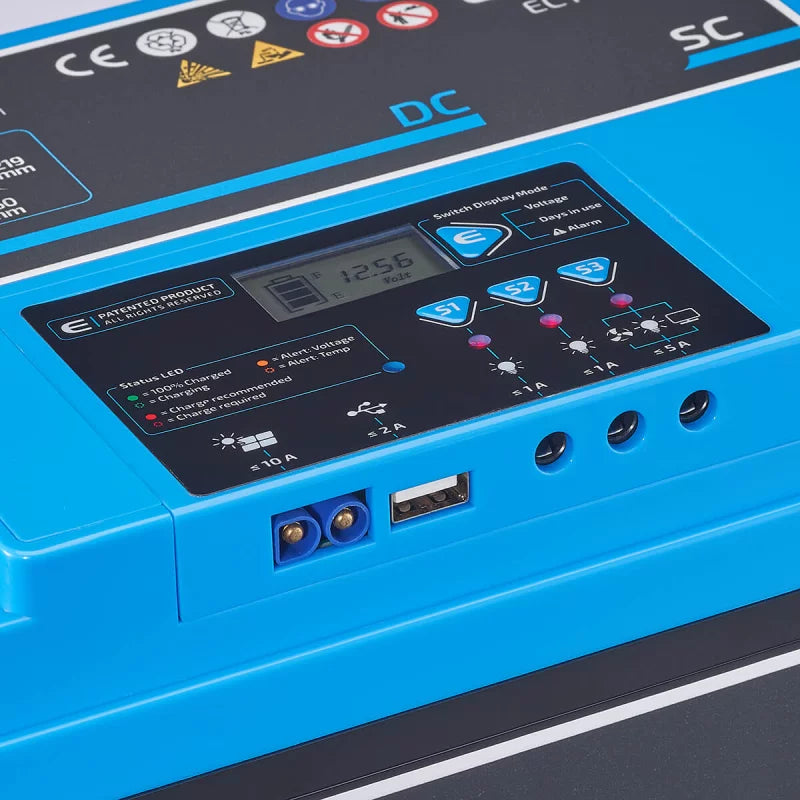 DC 75SC GEL Deep Cycle mit PWM-Ladegerät u. LCD-Anzeige 75Ah