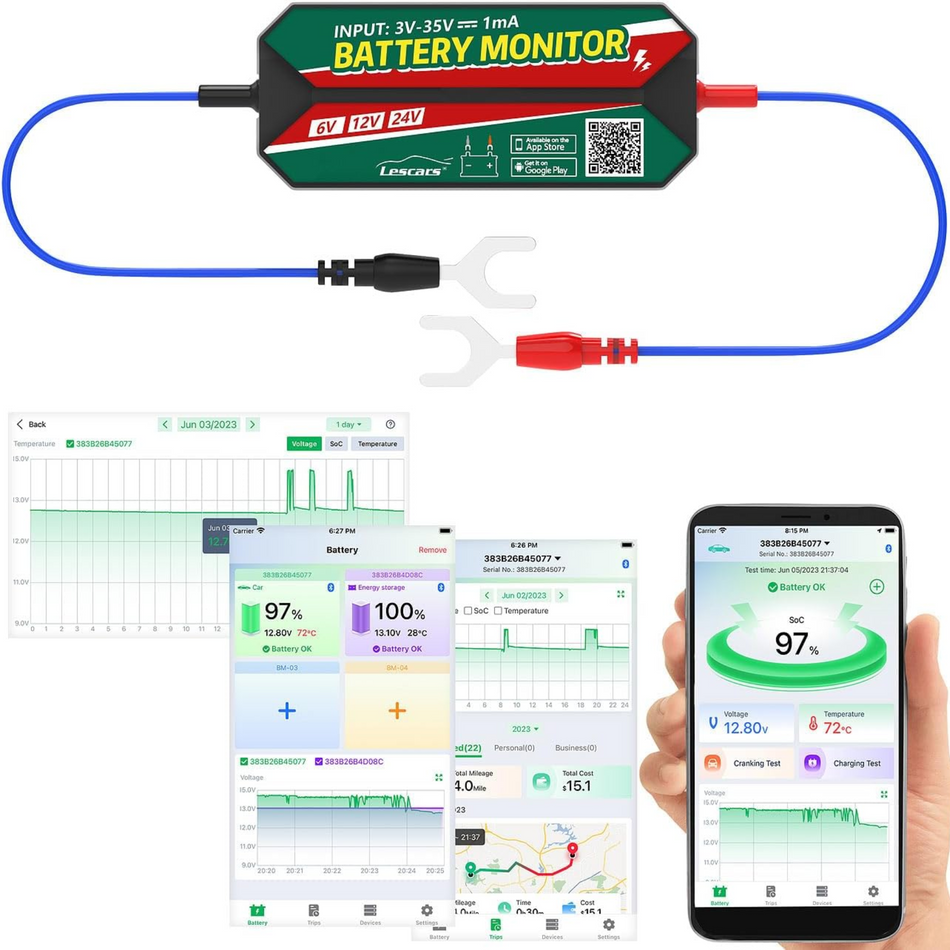 Monitor intelligente della batteria BM7 per batterie da 6 V, 12 V e 24 V