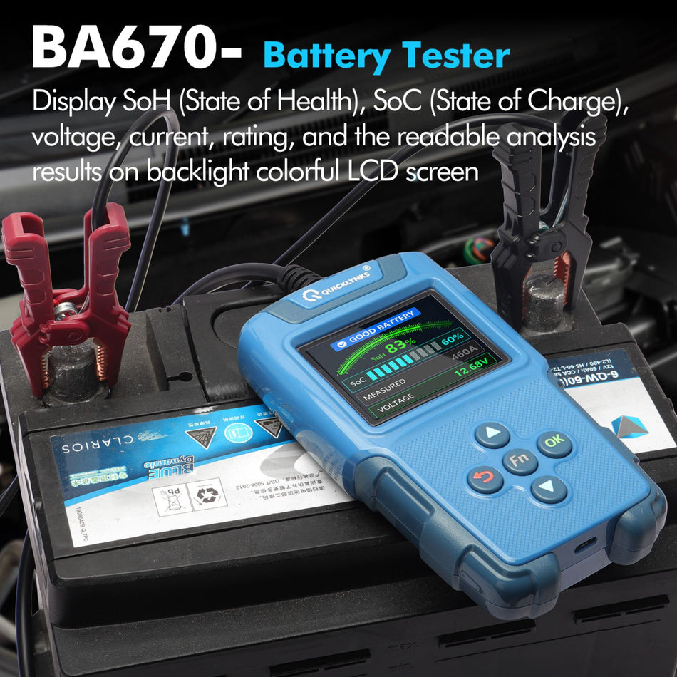 BA670 OBD II Scanner & Battery Tester