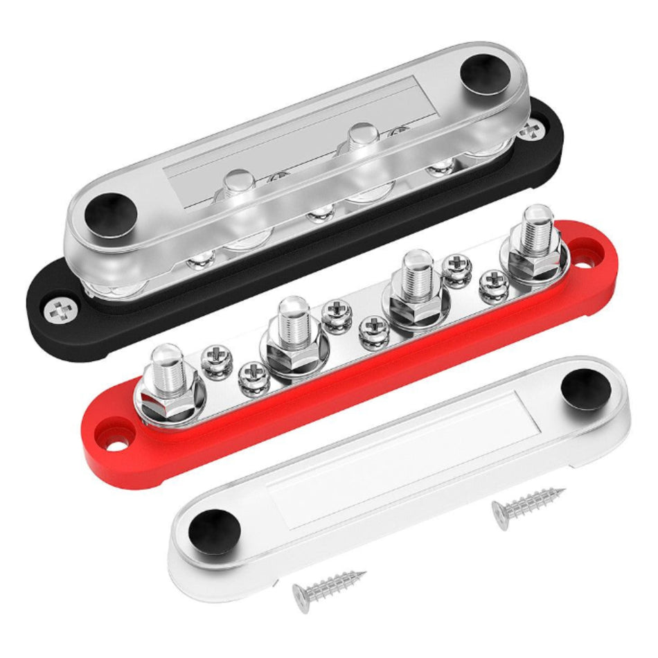 Jeu de barres omnibus de qualité marine | 150 A | 4 x M8, 6 x M4