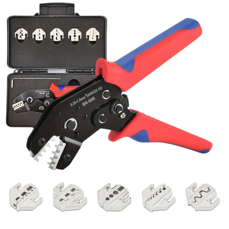 6 in 1 Crimpzange Set mit auswechselbaren Backen