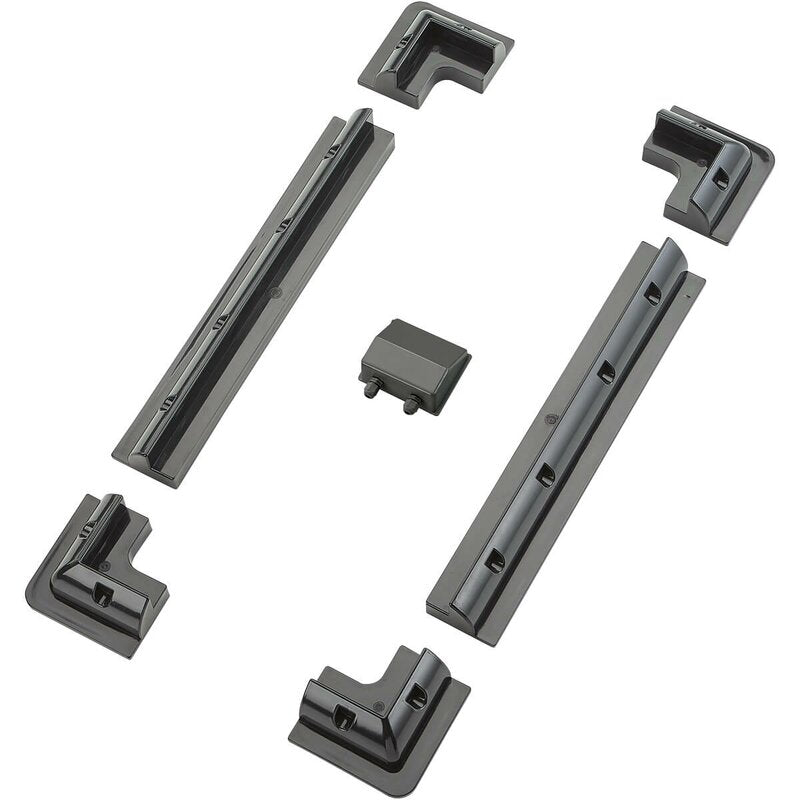 Kit de montage complet long pour installation solaire, 7 pièces (noir)