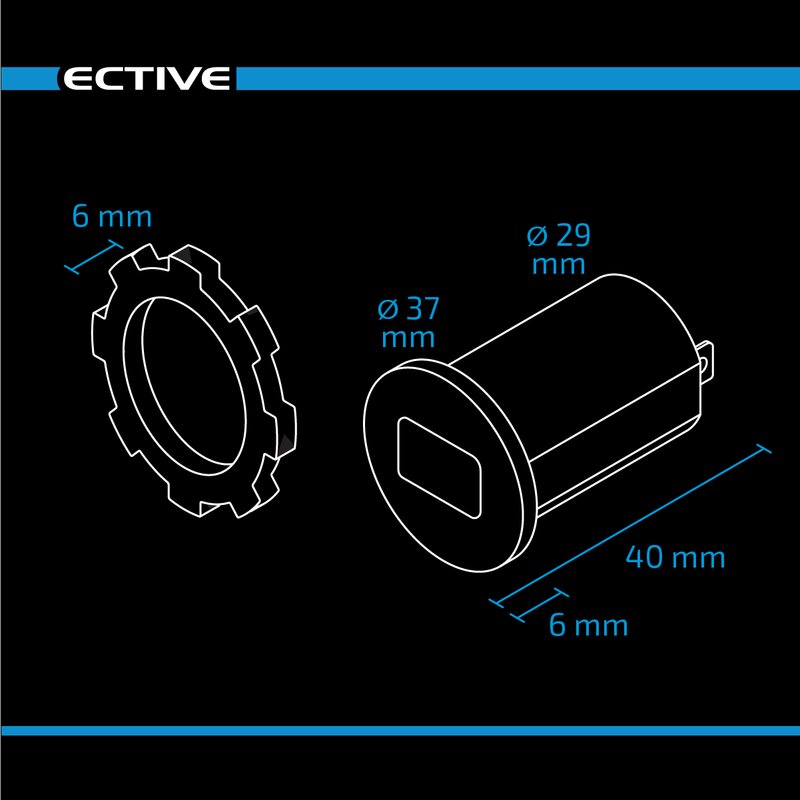 Presa integrata doppio voltmetro OLED 60V
