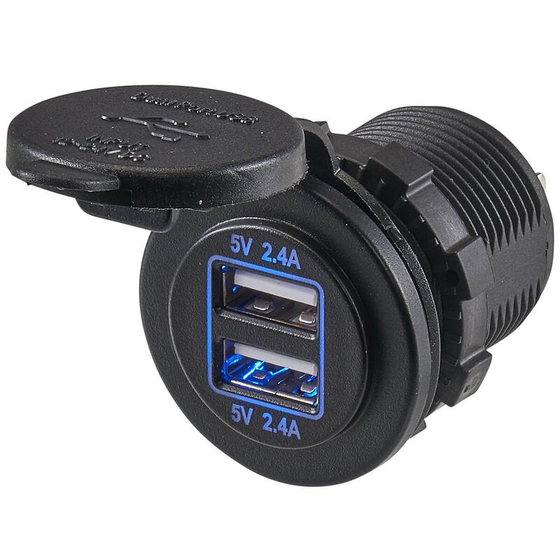 Dual LED USB-Einbaubuchse 5V 2,4A