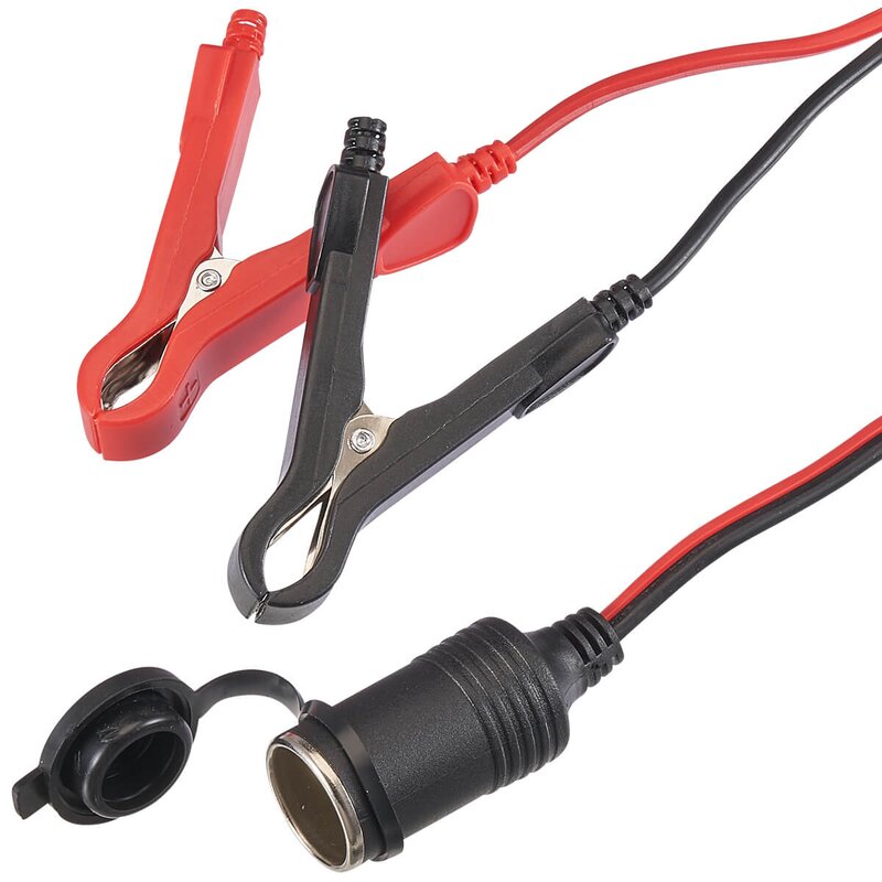 Crocodile clips on 3M vehicle electrical socket