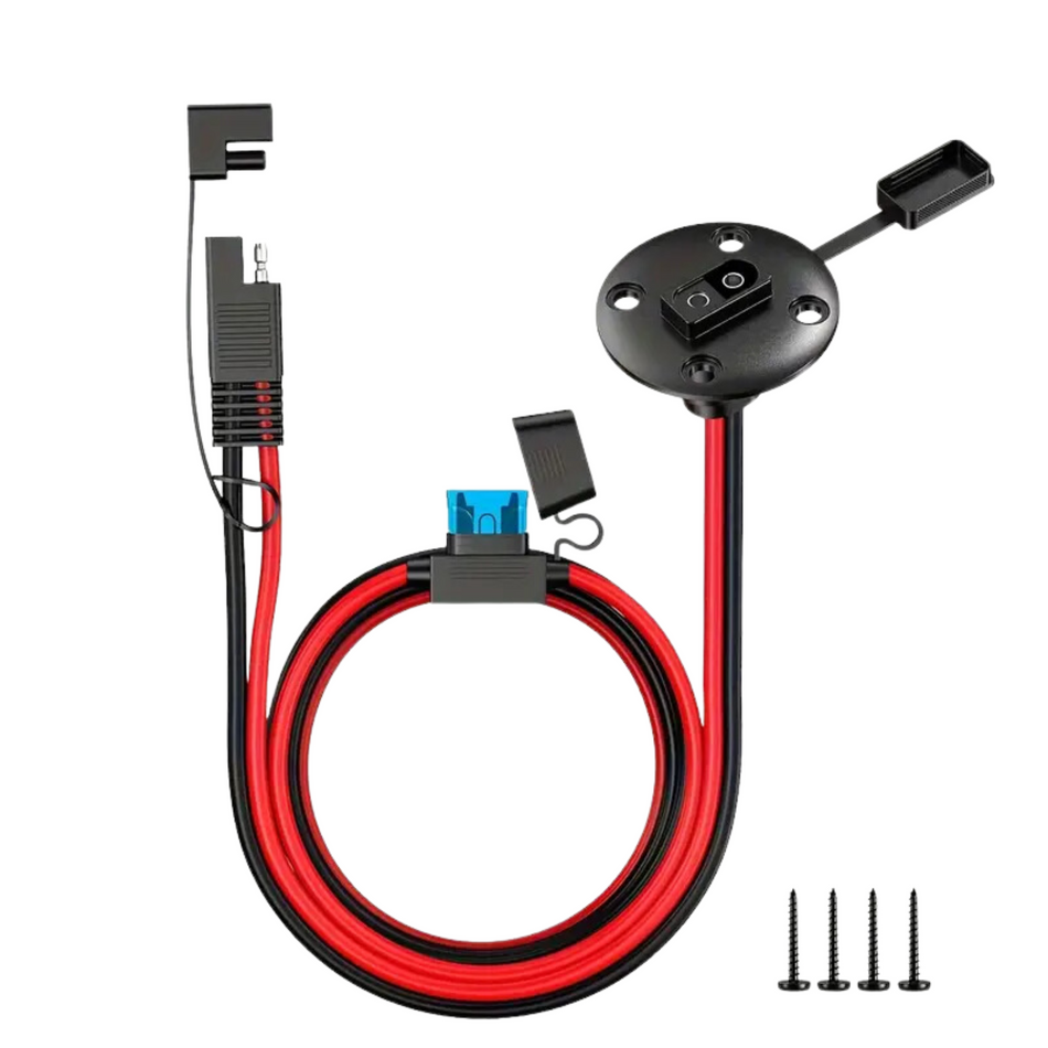 SAE flush-mounted socket 4mm² with 15A fuse (150cm)