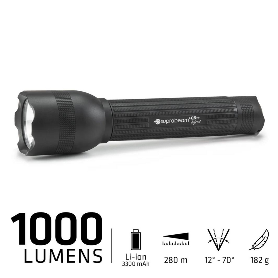 Lampe torche à batterie Q5xr Defend - 1000 Lm