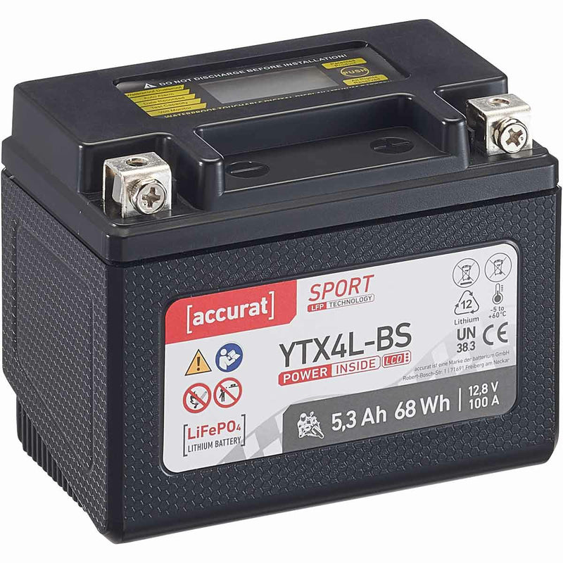 Sport LFP YTX4L-BS 5,3 Ah Lithium Motorradbatterie