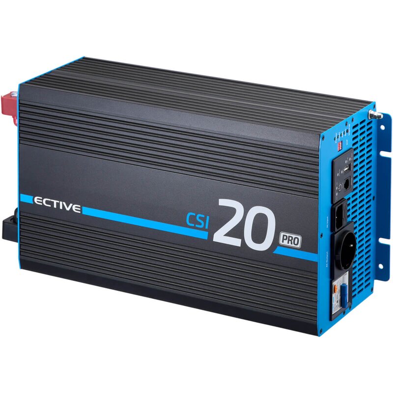 Inverter sinusoidale CSI 20 PRO 2000W/12V con circuito di priorità di rete e caricabatterie