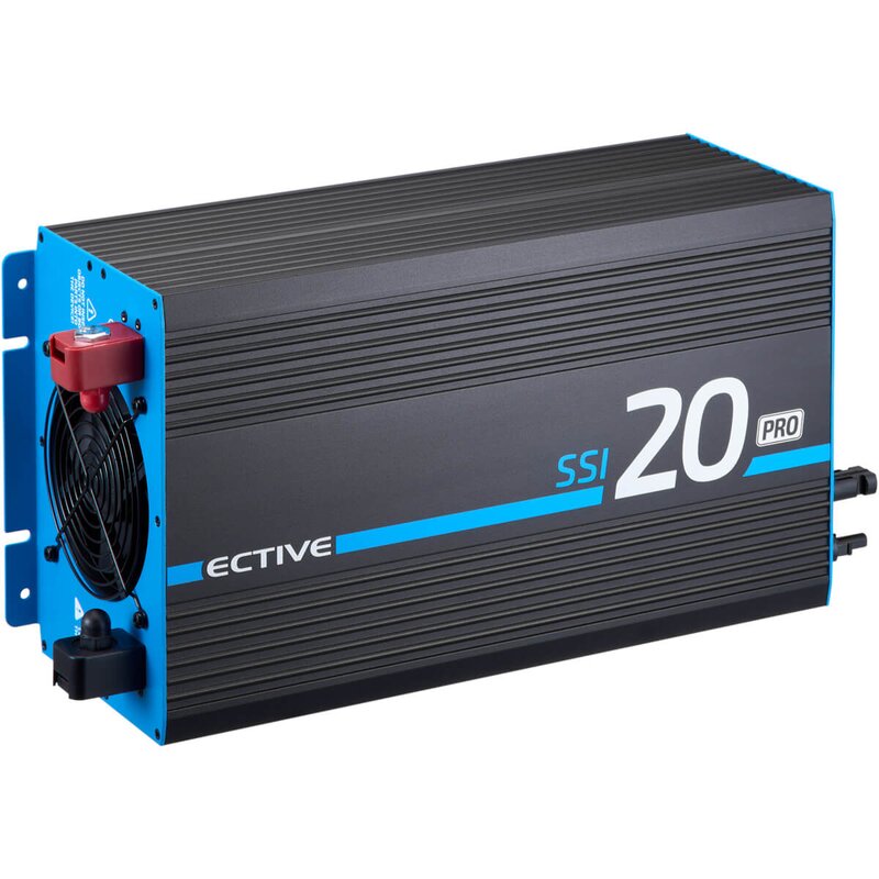 Onduleur à onde sinusoïdale SSI 20 PRO 2000 W/12 V 4 en 1 avec circuit prioritaire secteur, chargeur et contrôleur de charge MPPT