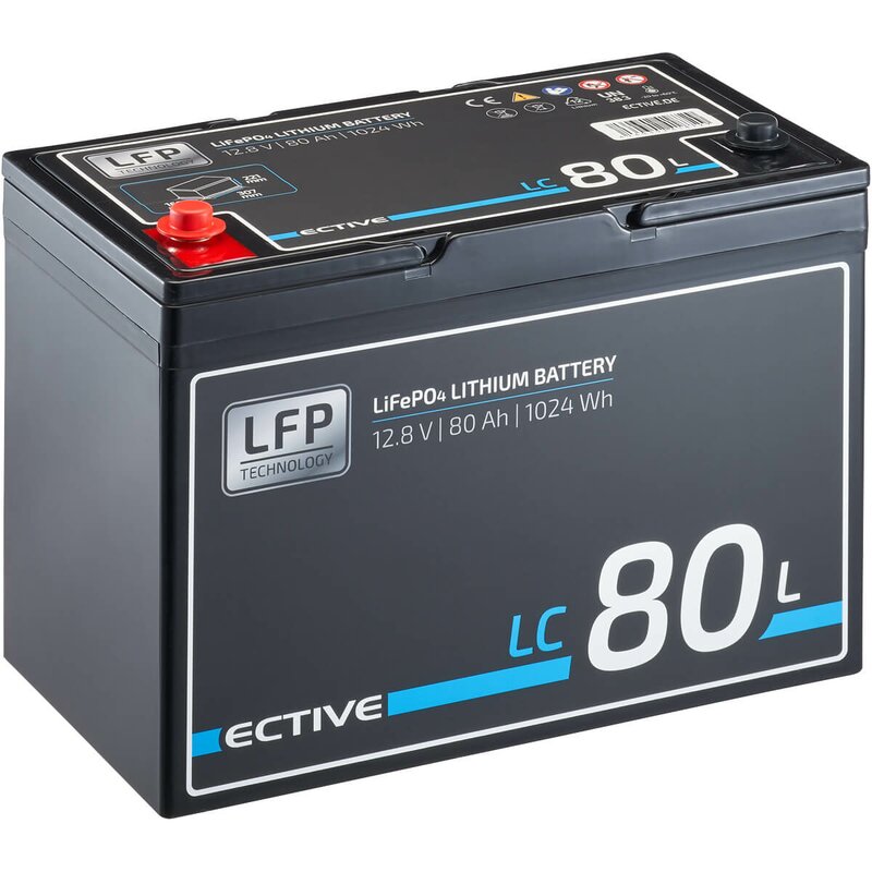 LC 80L 12V LiFePO4 Versorgungsbatterie 80Ah